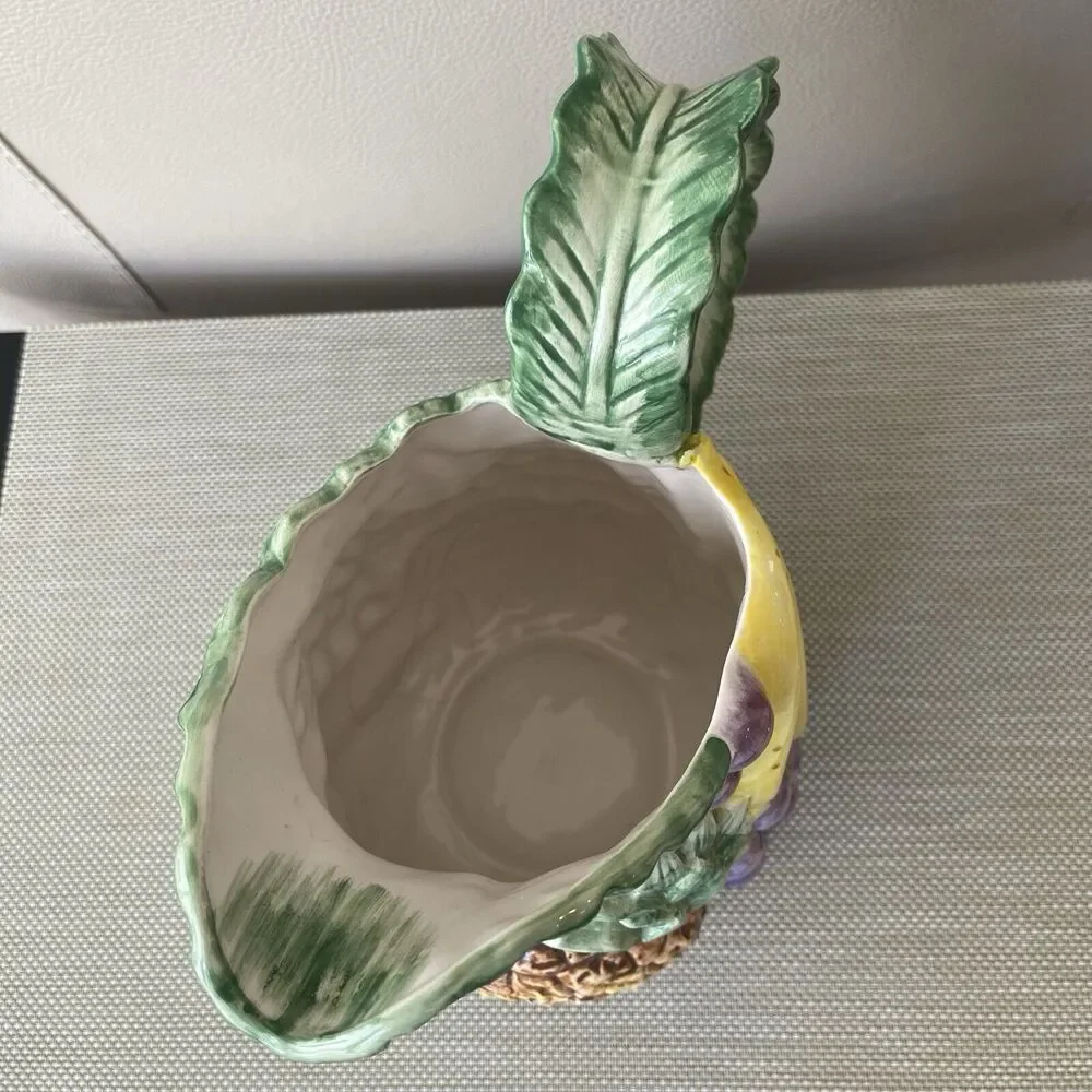 Vintage 1988 Fitz & Floyd Calypso Fruit Ceramic Pitcher 1.75 Quart Hand Painted